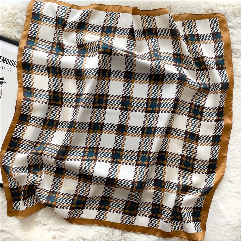 Harajuku Style Checkered Square Scarf
