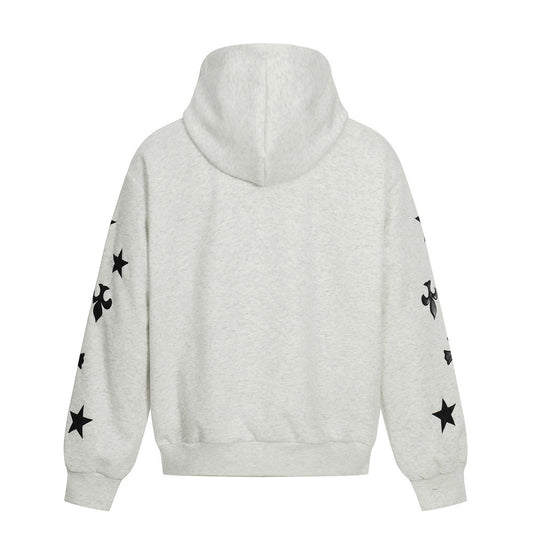 Cross Leather Patches Embroidered Hoodie