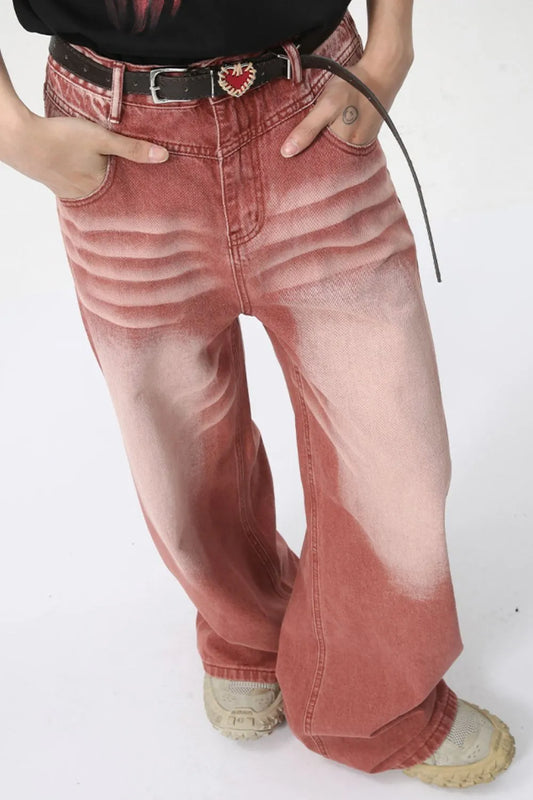 Men's Playful Washed Wide Leg Jeans