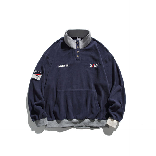 Retro Woven Embroidered Cardigan Sweatshirt