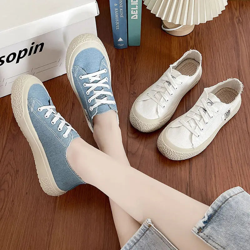 Thick Soled Canvas Shoes for Female Students