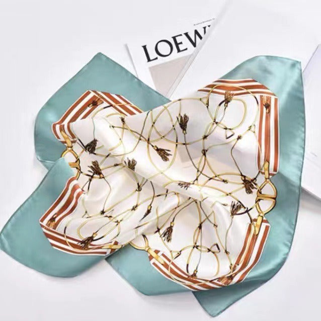 Harajuku Style Silk Scarf - Versatile Autumn Neckband & Headband