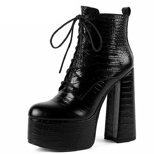 Harajuku Style Genuine Leather Ankle Boots for Women