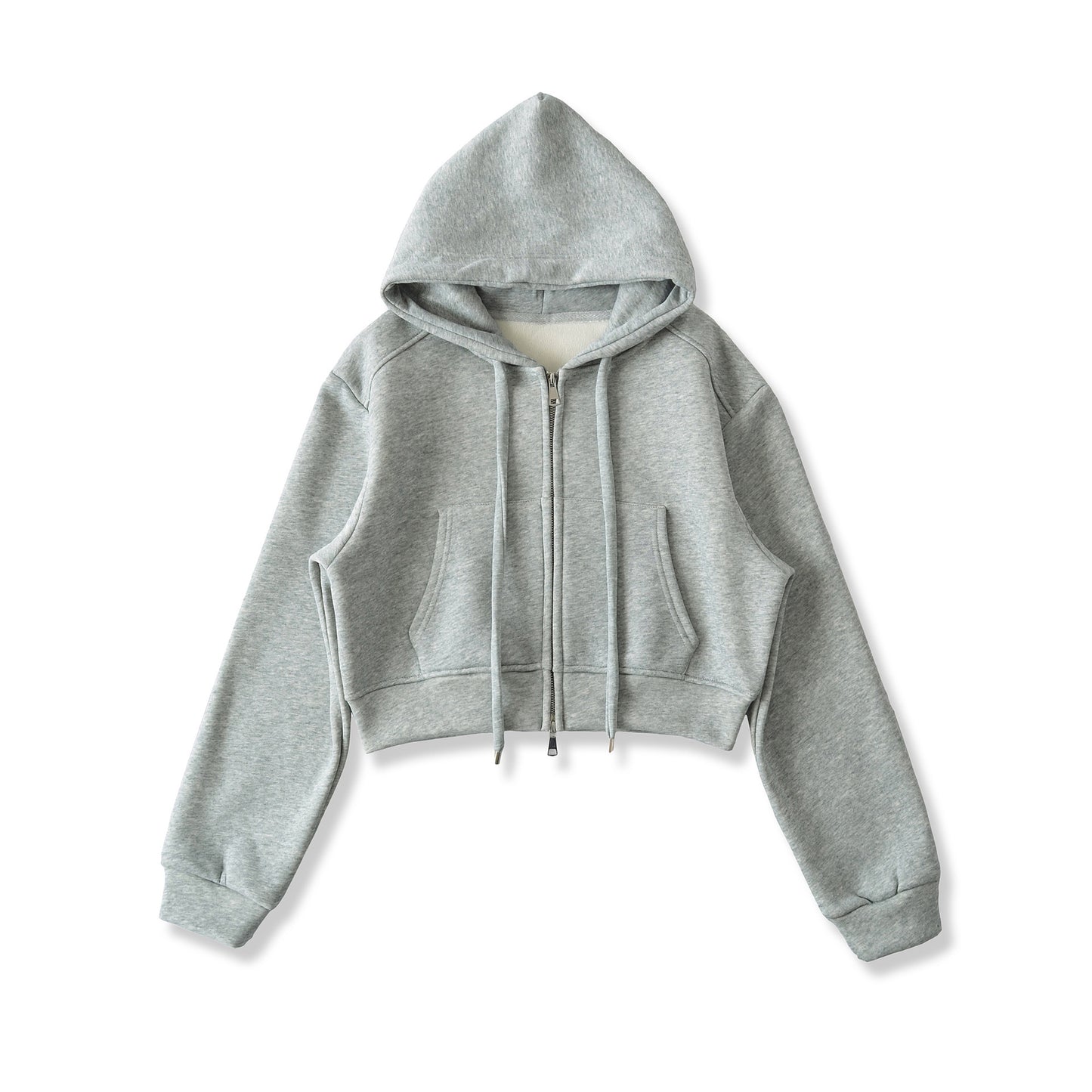 Velvet Zip-Up Drawstring Hooded Jacket Sweatshirt