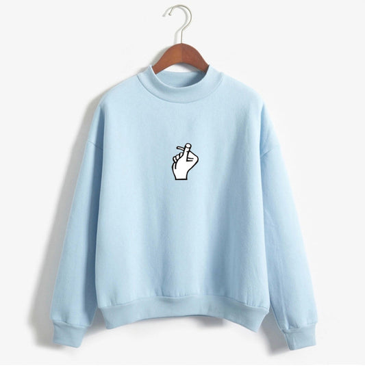 Playful Love Gesture Crewneck Sweatshirt for Women