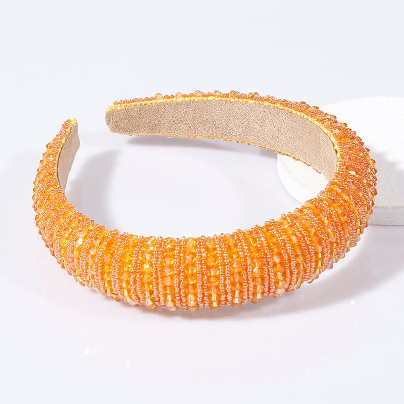 Red Thin Sponge Pearl Headband