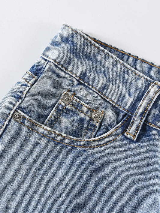 Harajuku Distressed Raw Hem Jeans