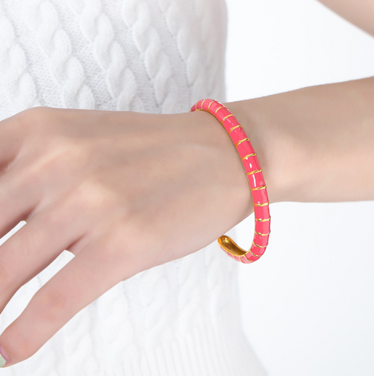 Cute Colorful Macaron Titanium Steel Bracelet for Girls