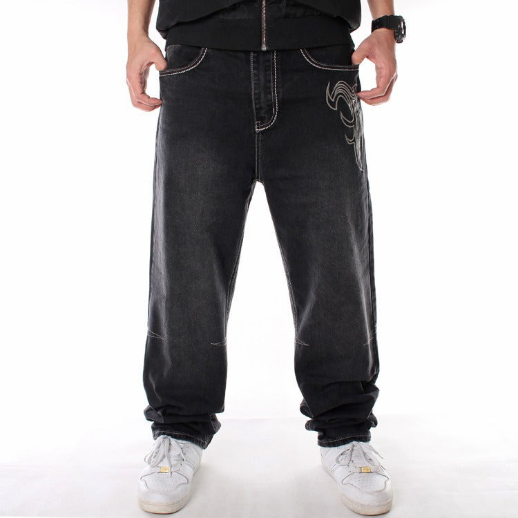 Trendy Hip-Hop Jeans for Men - Loose Fit Skateboard Pants
