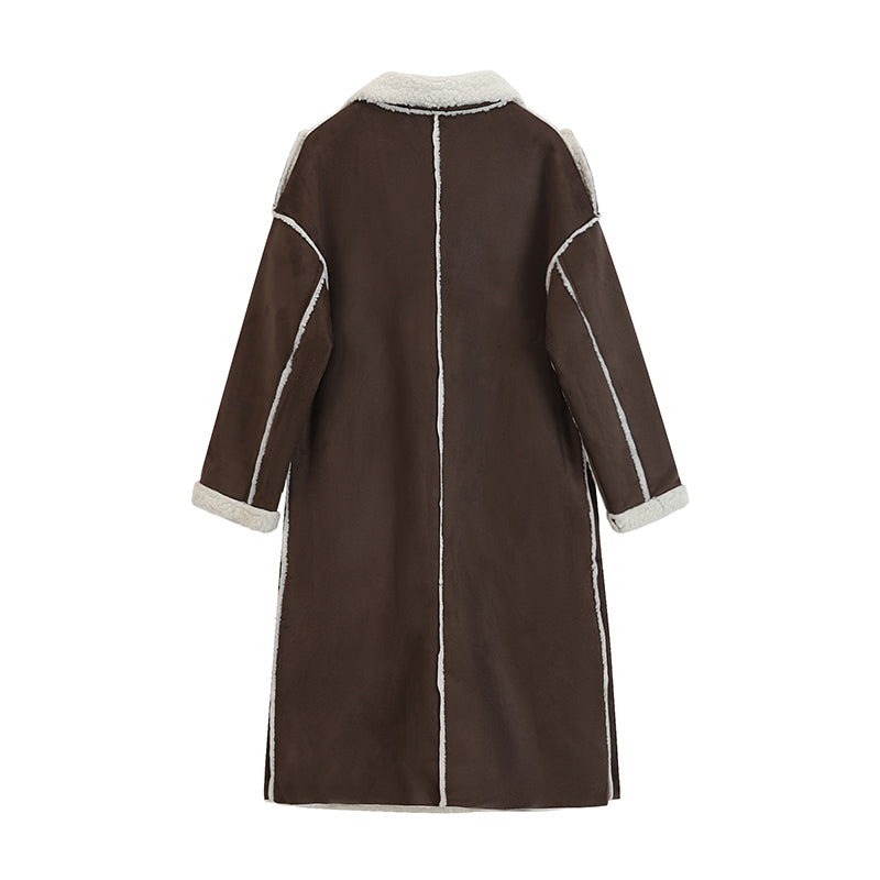 Harajuku Style Women's Warm Mid-Length Lamb Wool Coat