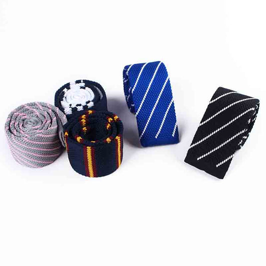 Twill Knitted Tie - Men's Stripe Contrast Tie