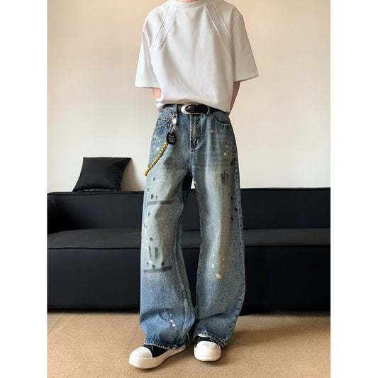 Retro Washed Wide Leg Jeans - Harajuku Style