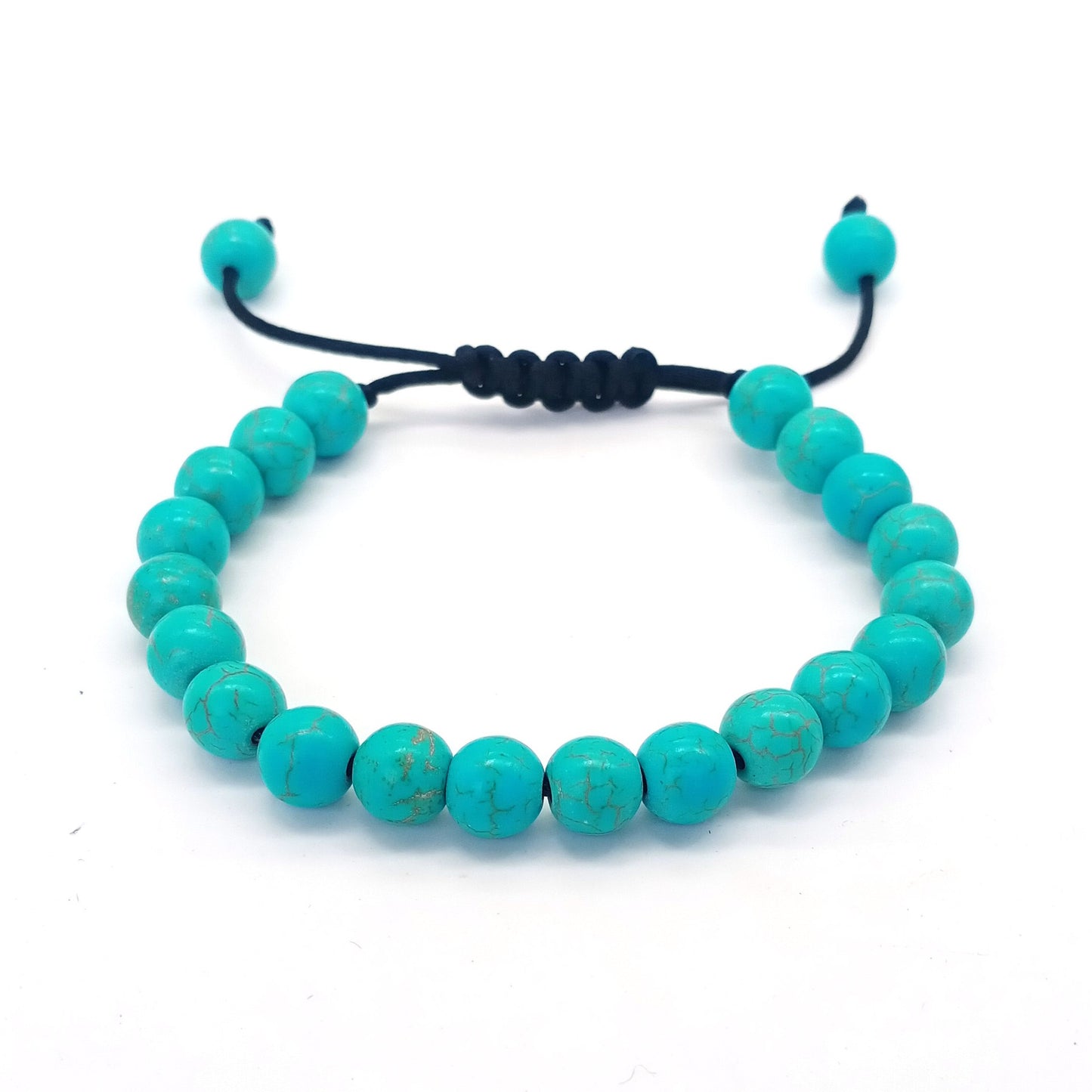 8mm Tiger Eye Stone Beads Bracelet - Adjustable & Braided