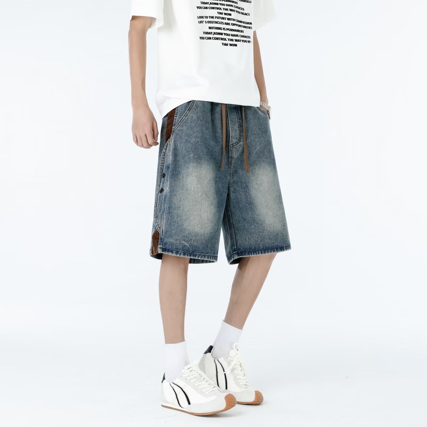 Casual Cropped Denim Pants - Harajuku Style