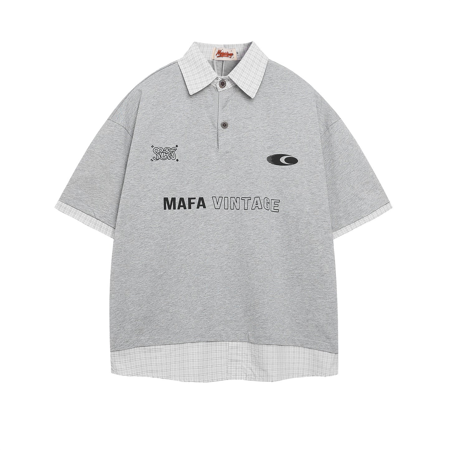 Letter Print Fake Two-Piece T-Shirt