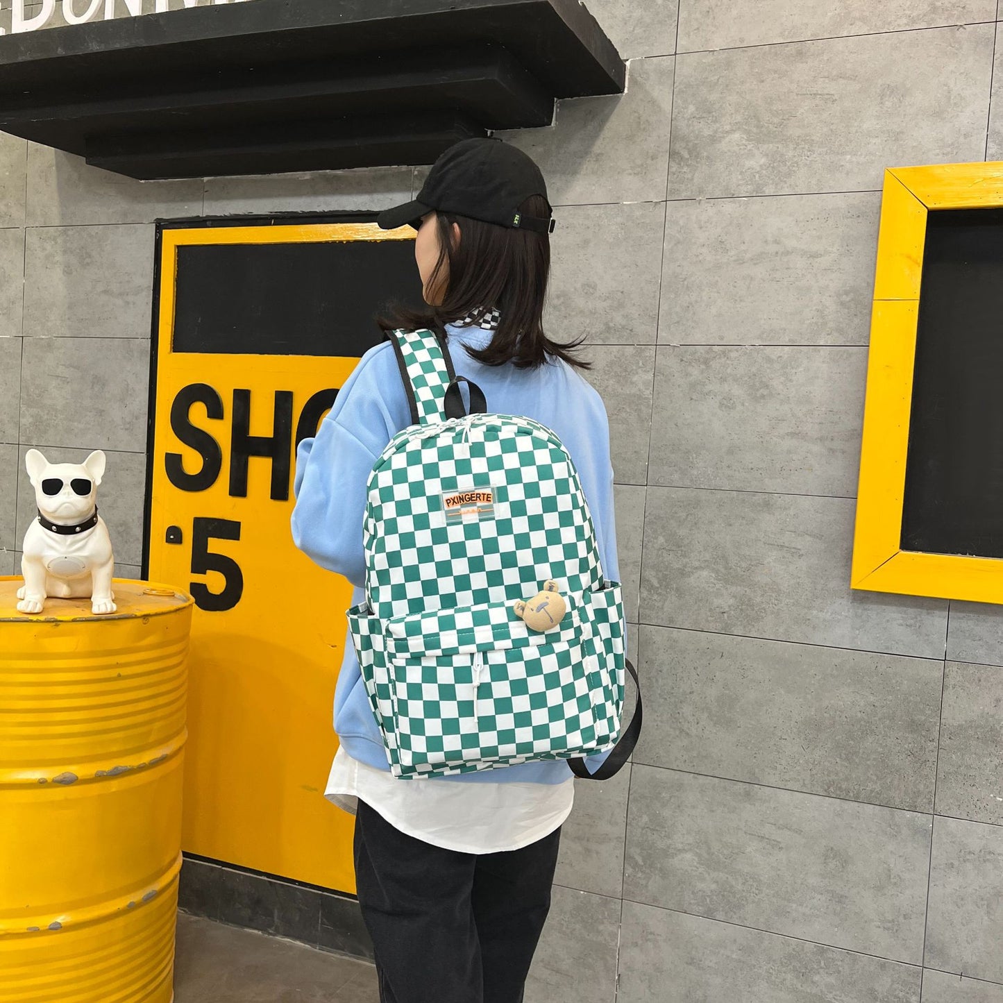 Harajuku Style Plaid Backpack - Large Capacity Schoolbag