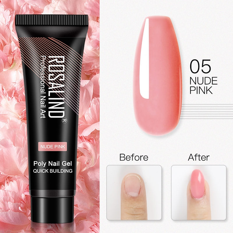 Glitter Poly Nail Gel Extension - 15ml Nail Polish for Manicure