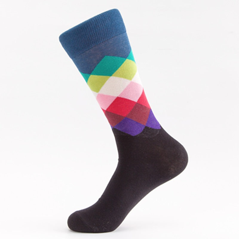 Colorful Diamond Harajuku Style Men's Tube Socks