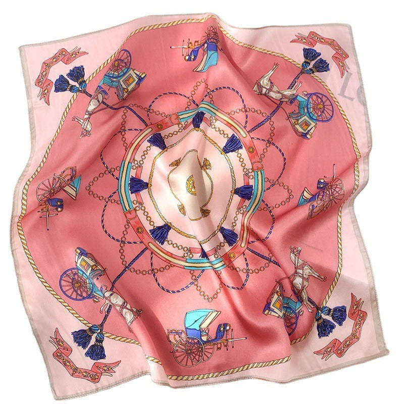 Carriage Silk Warm Scarf - Harajuku Style Square Scarf