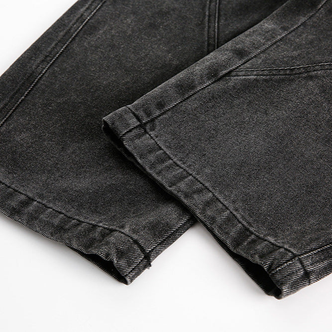 Men's Straight Leg Wash Denim Jeans