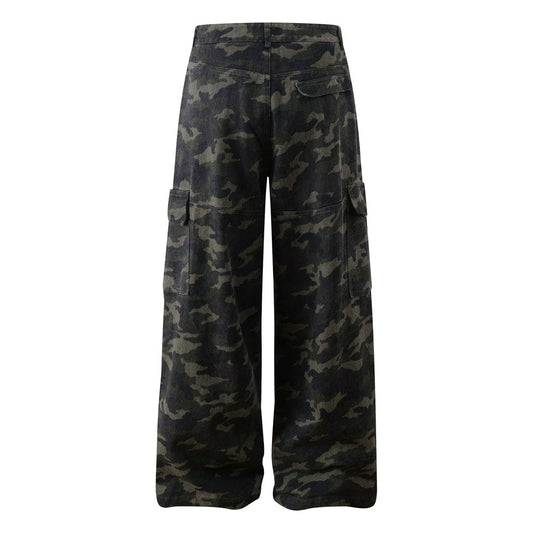 Trendy Retro Camouflage Multi-Pocket Cargo Pants for Men