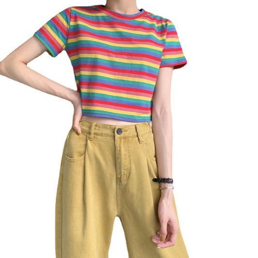 Rainbow Stripe Short Sleeve T-Shirt