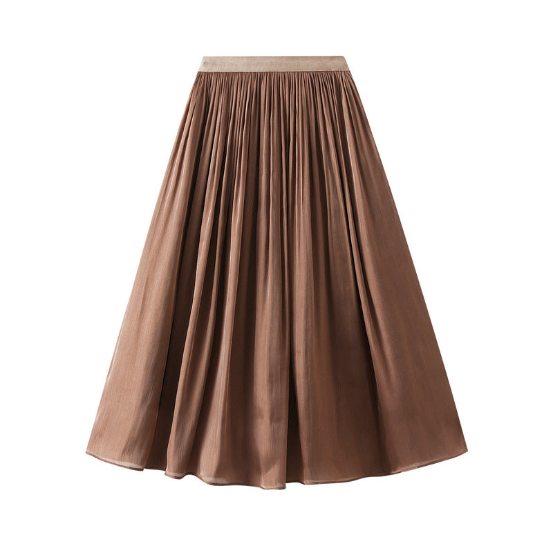 Playful Glazed Pearl Skirt - Two-Color Willow Crepe