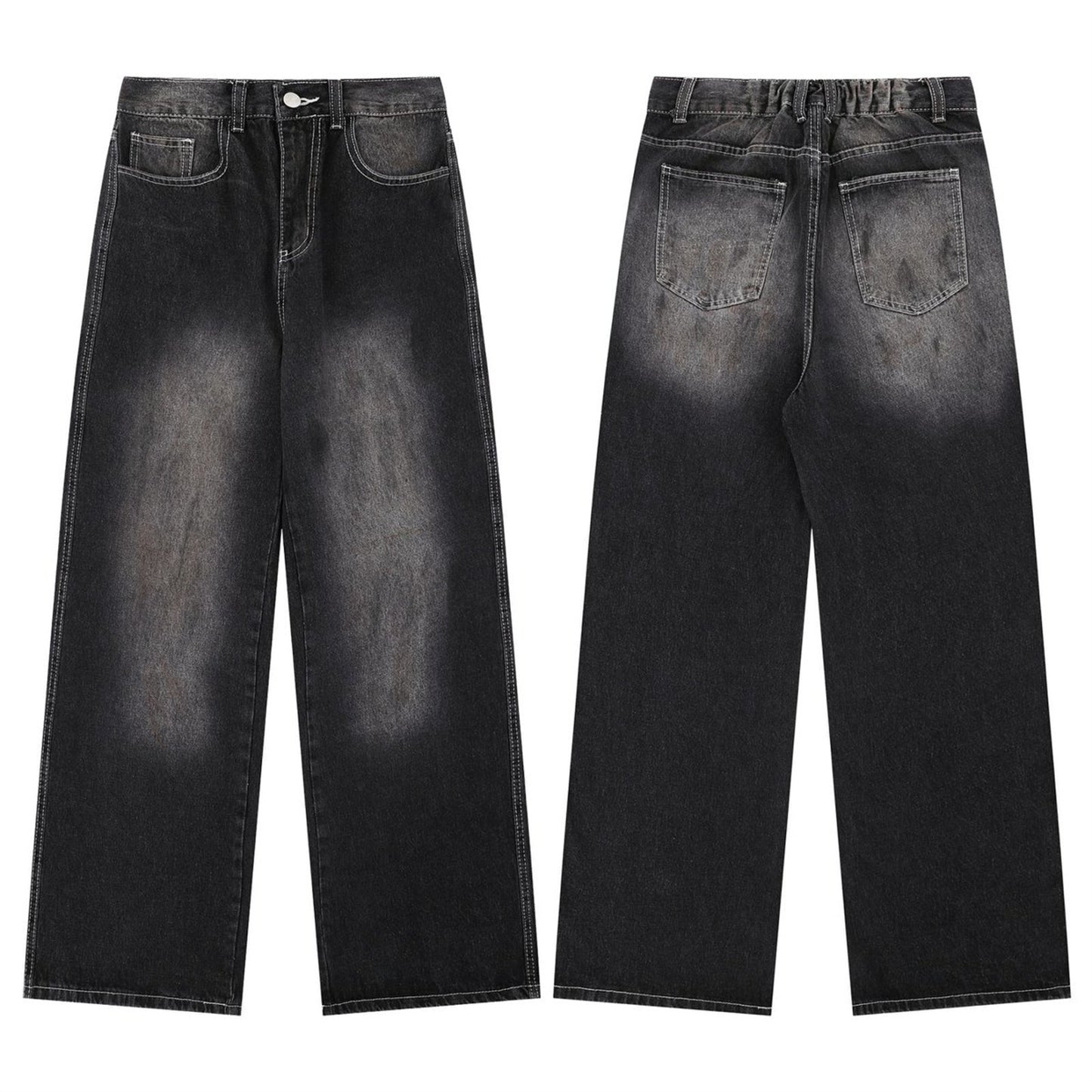 Loose Slimming Design Washed Straight Jeans for Men