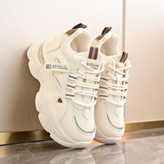 Real Leather Raised Dad Shoes with Air Cushion