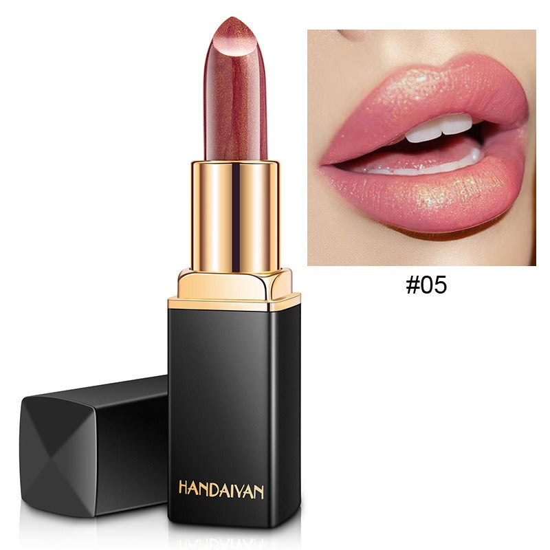 Shiny Metallic Pearlescent Color Change Lipstick - Gold