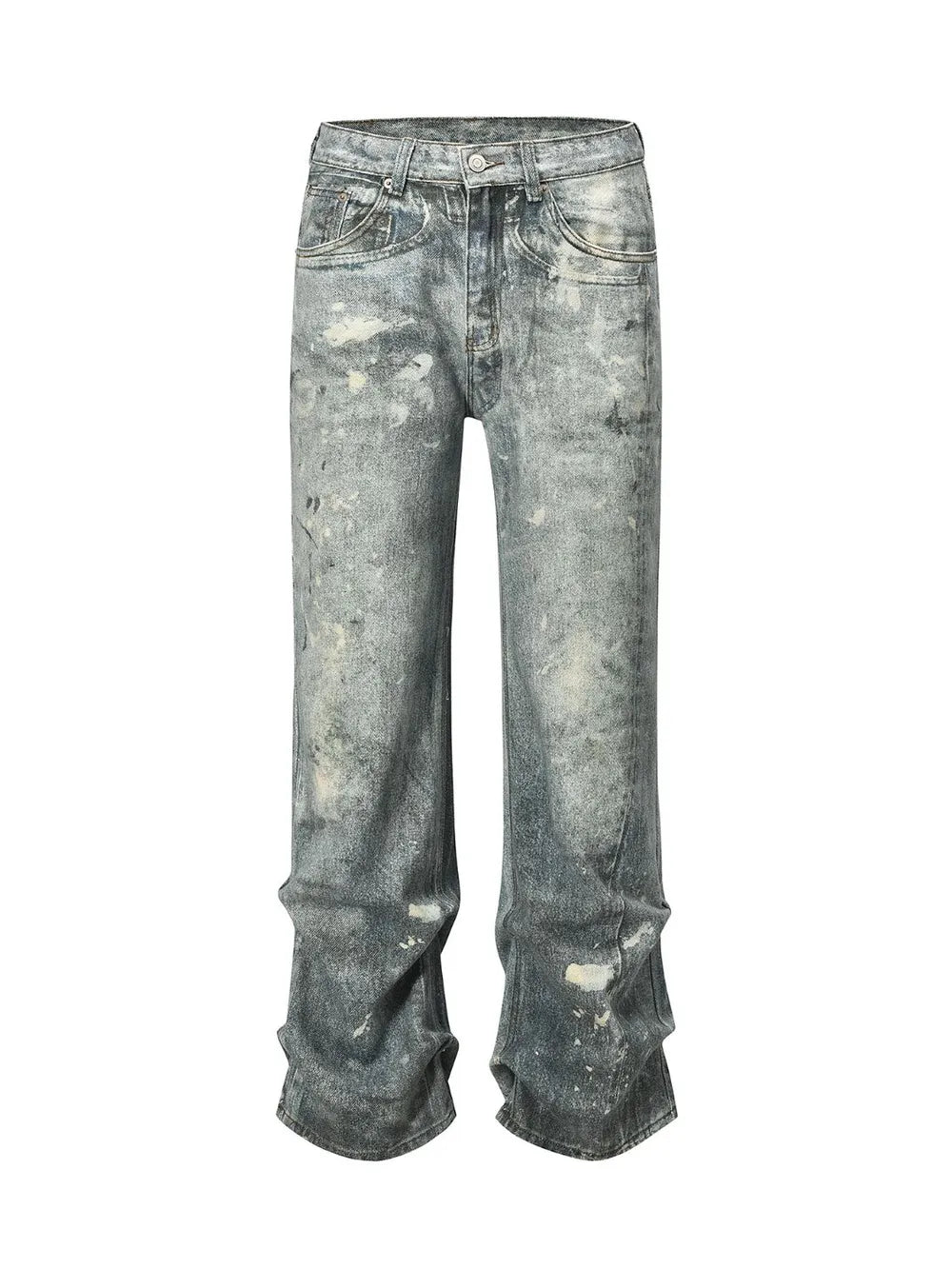 Men's Washed Printed Straight Jeans – Harajuku Style