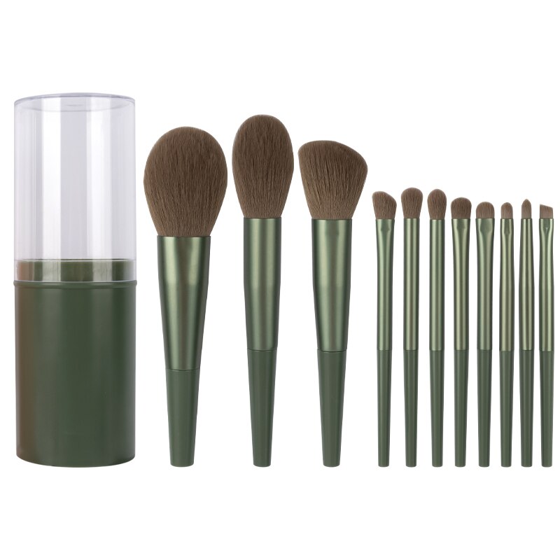 11pcs Harajuku Style Makeup Brush Set - Professional Natural Hair