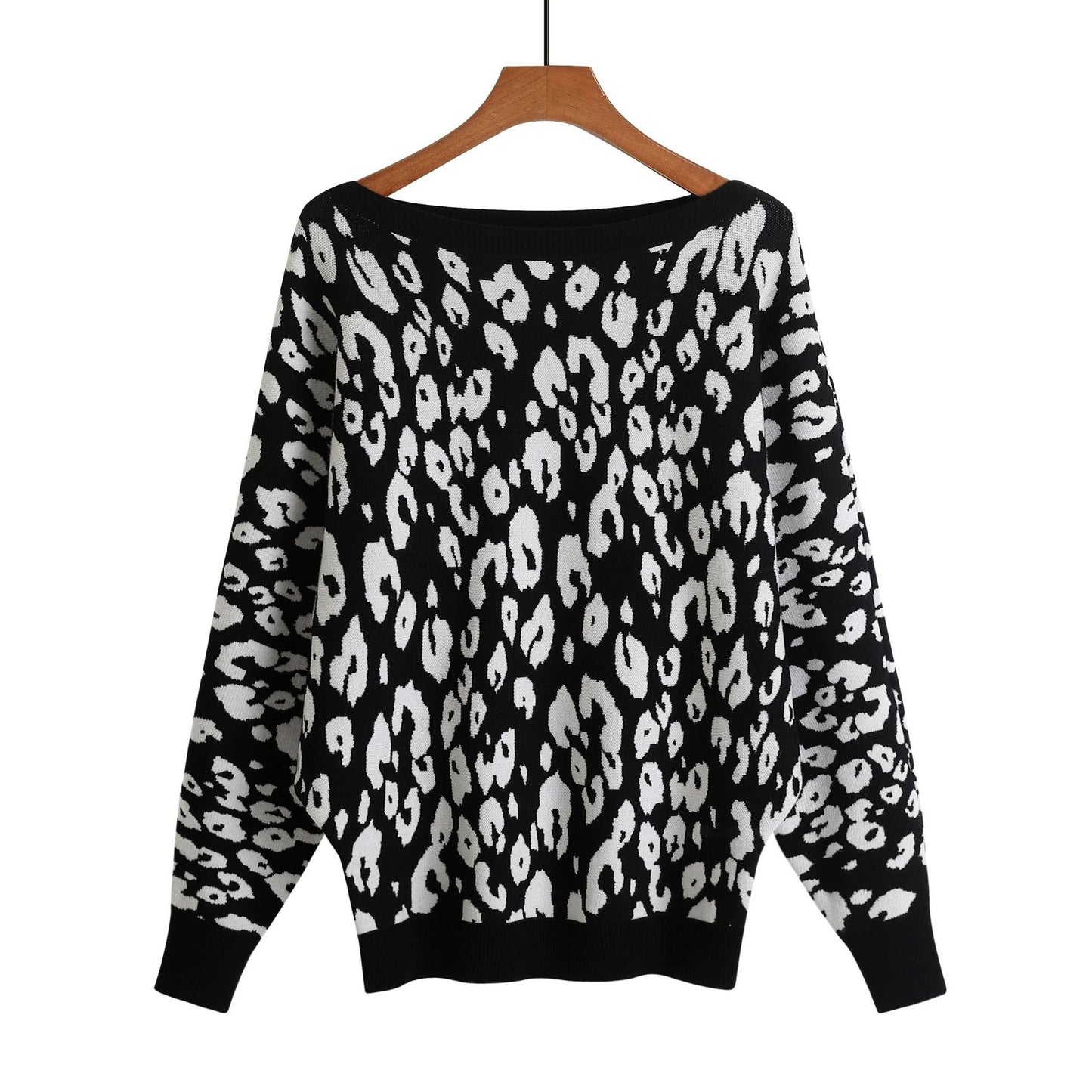 Women Leopard Print Vintage Sweater