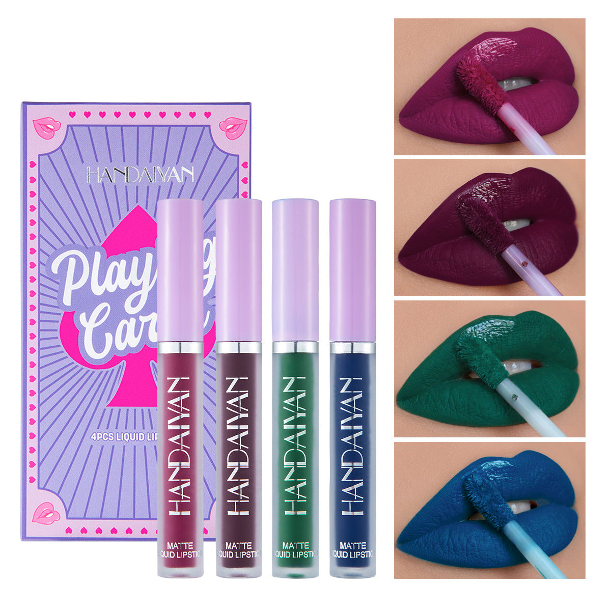 Playful Playing Card Lipstick Set - 4 Matte Shades