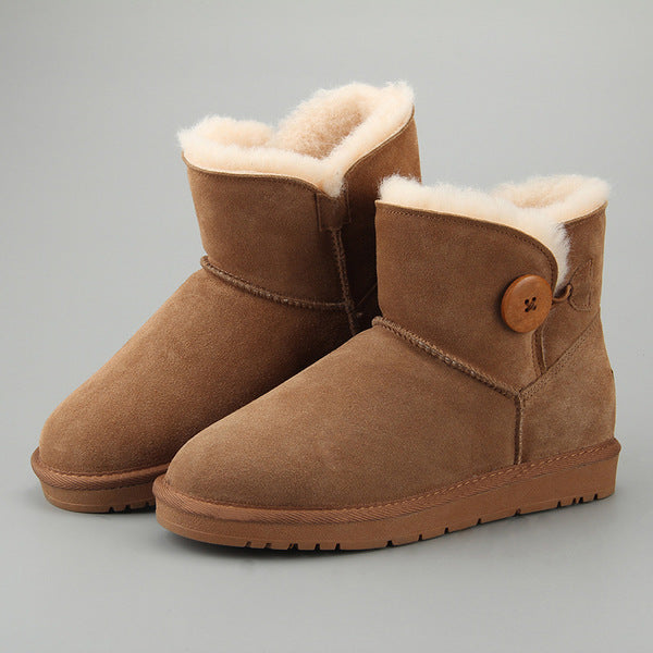 Genuine Leather Anti-Slip Snow Boots for Men and Women