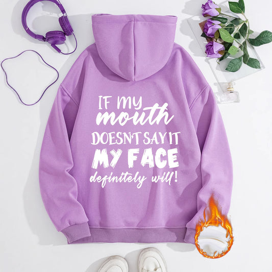 Mouth My Face Printed Hoodie