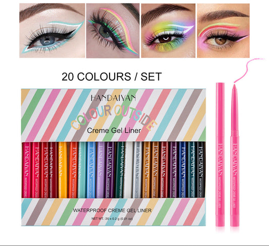 20 Pack Quick-Drying Waterproof Eyeliner Gel Pens