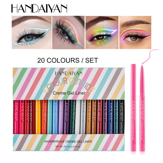 20 Pack Quick-Drying Waterproof Eyeliner Gel Pens