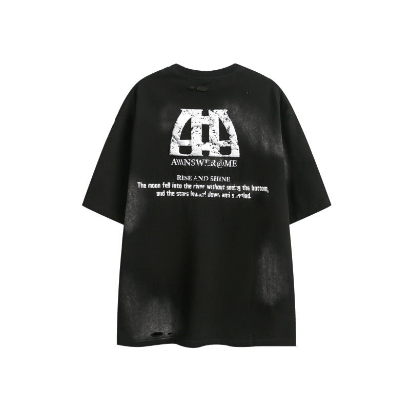Vintage Distressed Print Loose Fit T-Shirt