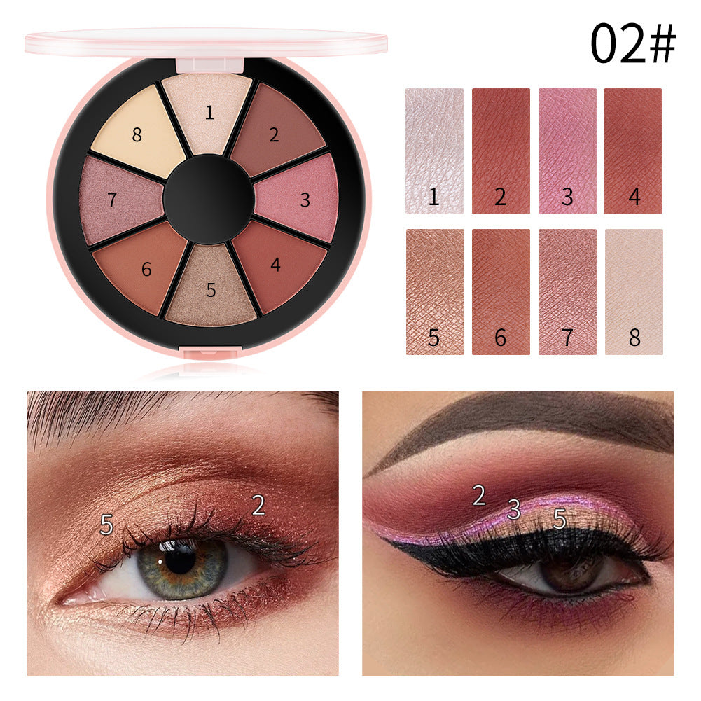 8 Color Harajuku Style Round Eyeshadow Palette
