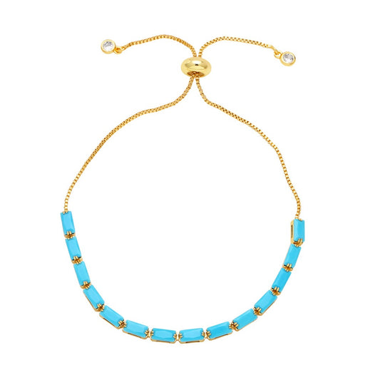 Playful Colorful Zircon Geometric Bracelet for Girls
