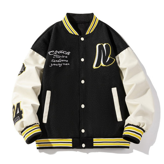 Embroidered Harajuku Style Baseball Jacket for Couples