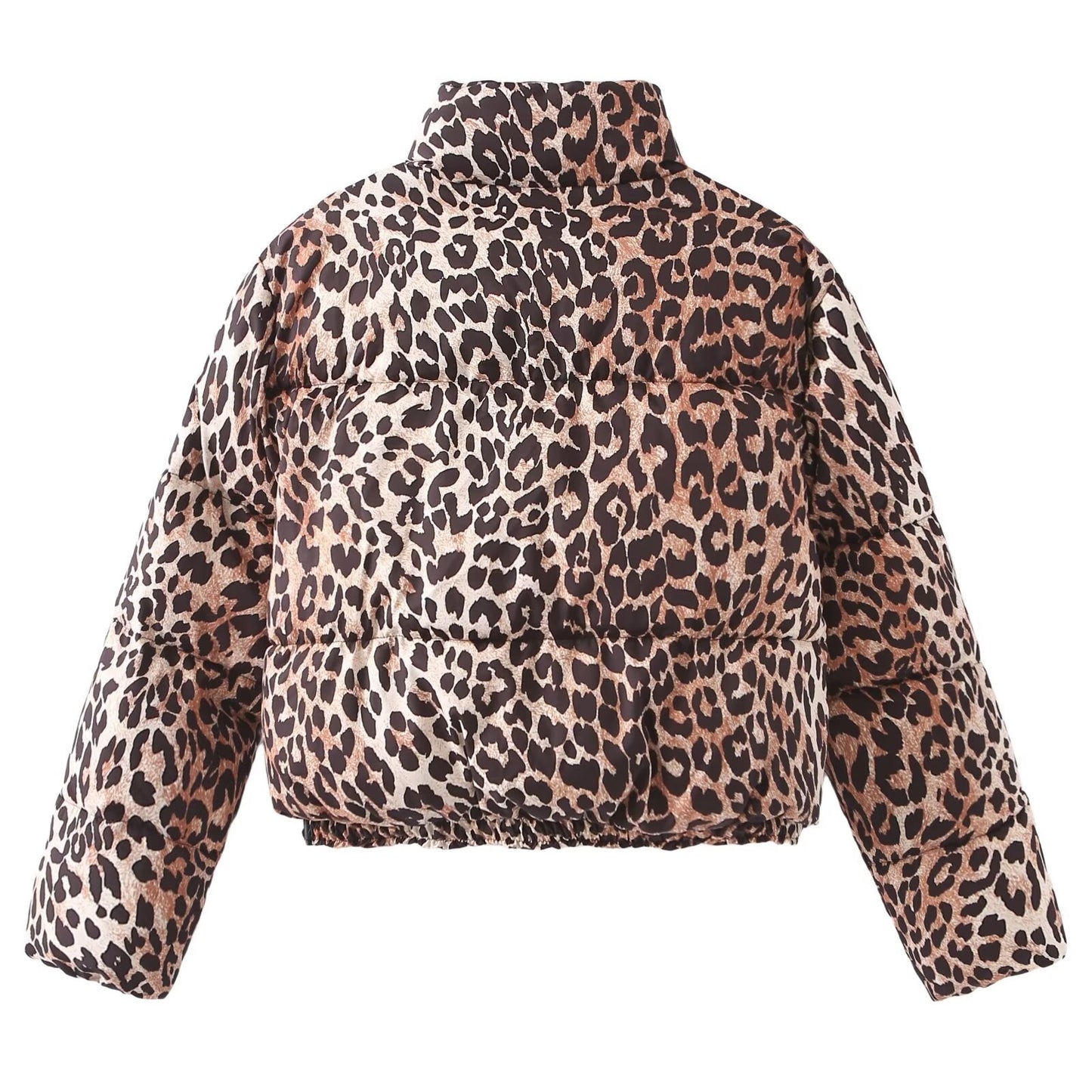 Women's Leopard Print Stand-Up Collar Jacket