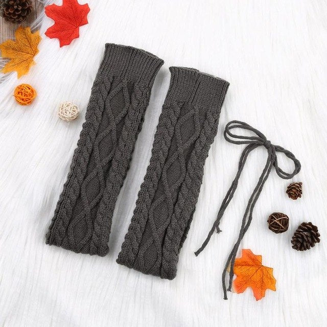 Harajuku Style Ladies Cable Knit Thigh High Stockings