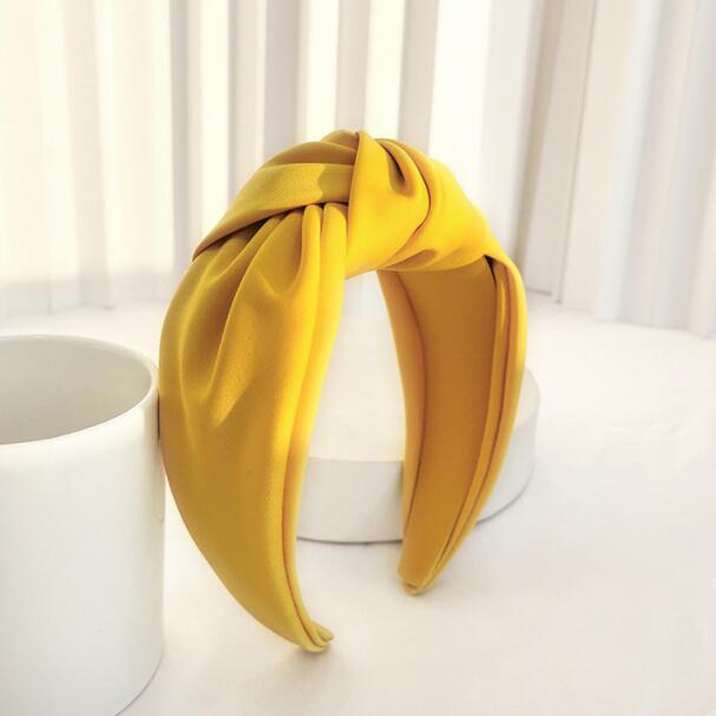 Wide Solid Color Hairband for Women