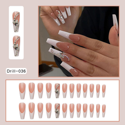 Long Lasting French Ballet Press On Nails - 24 Pieces