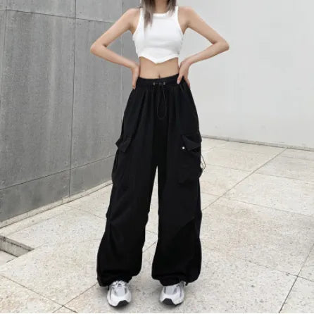 Korean Harajuku Baggy Parachute Pants for Street Style