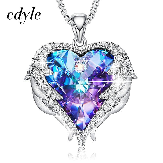 Harajuku Angel Wings Necklace with Swarovski Crystals