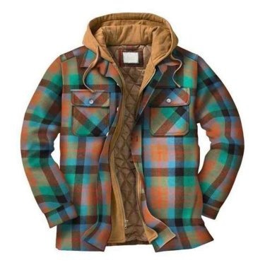Men's Harajuku Plaid Jacket - Cotton 3D Printed Coat