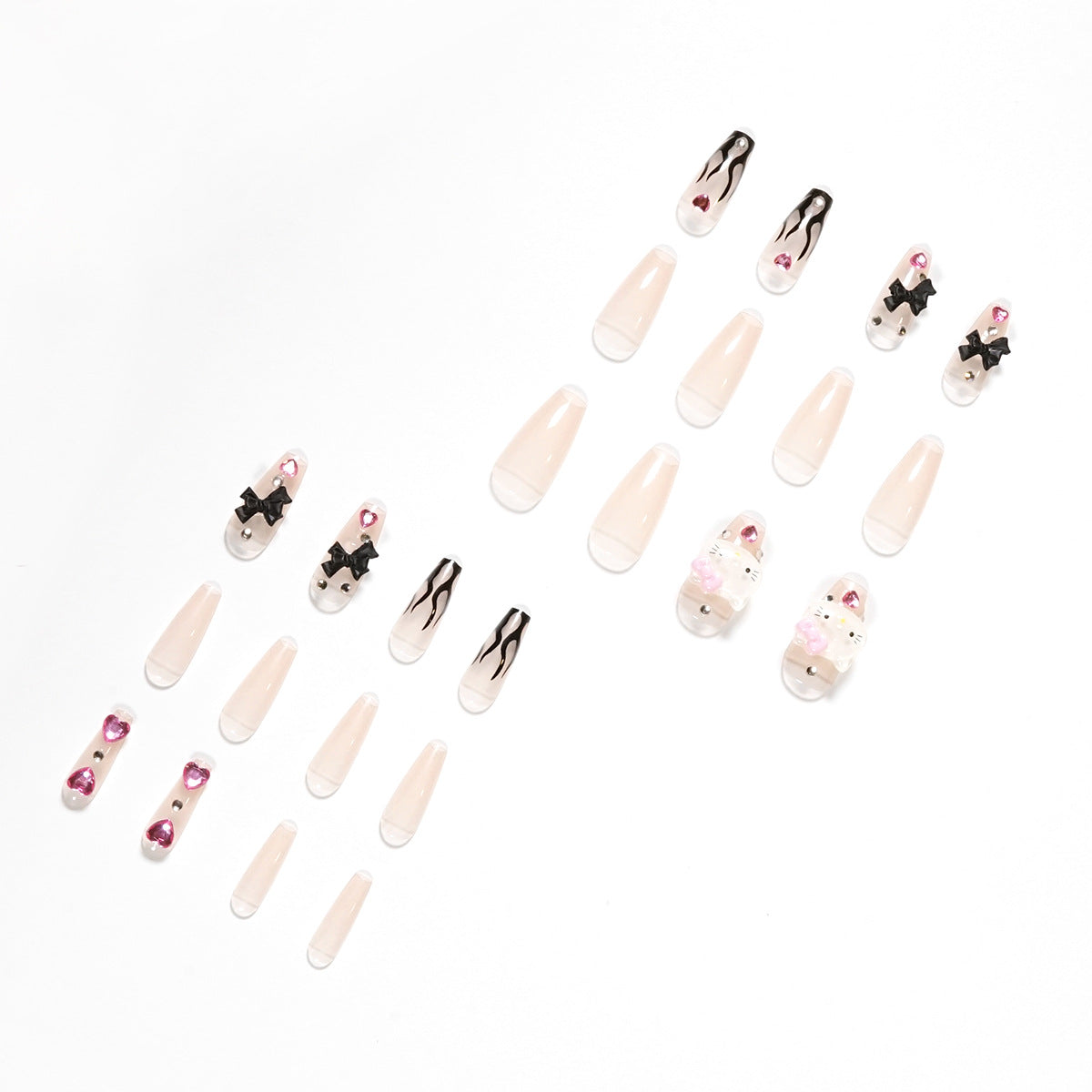 Harajuku Black Flame Y2K Style Nail Patch Set